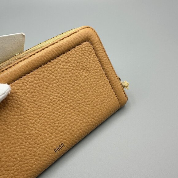 HOBO Nila Large Zip Around Continental Wallet Sandstone Pebbled Leather *READ* - Picture 4 of 16